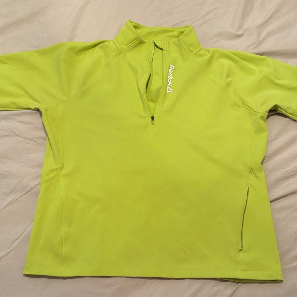 Reebok Bright Lime Half-Zip Athletic Pullover (only worn once)
